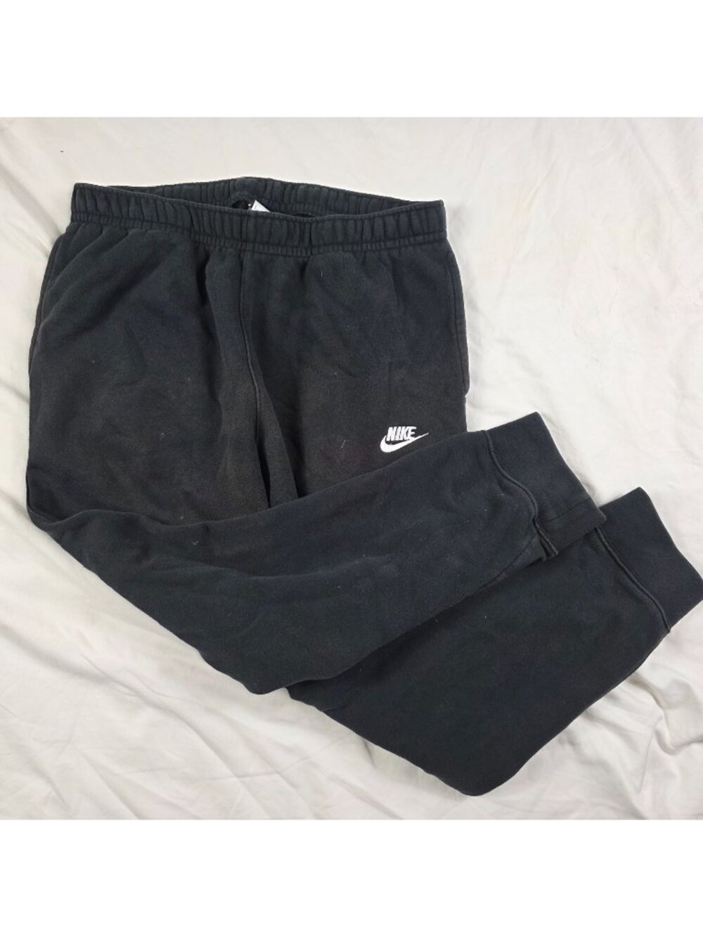 Nike Mens Black Sweatpants Large Comfort Casual Lounge Pants Logo Walking